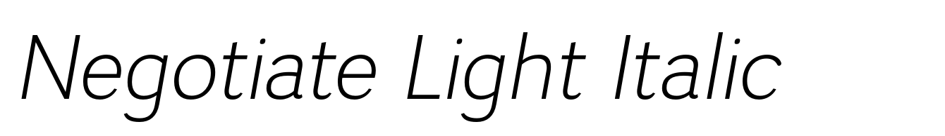 Negotiate Light Italic